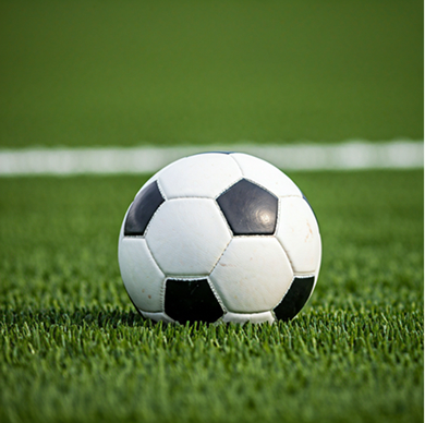 Ballon de football sur de l'herbe